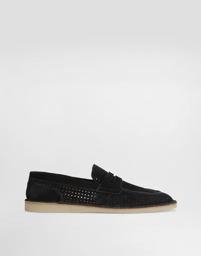 Dolce & Gabbana Calfskin Loafers In Black