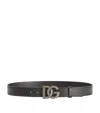 Dolce & Gabbana Black Belt With Logo Plaque On The Front In Leather Man In Black