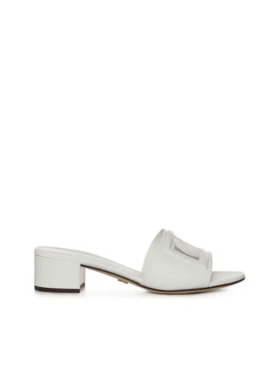 Dolce & Gabbana Calfskin Mule With Dg Logo In Multi