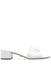 Dolce & Gabbana White Mules With Low Heel And Dg Millennials Detail In Smooth Leather Woman