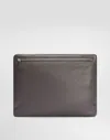 Dolce & Gabbana Calfskin Nappa Leather Pouch In Grey