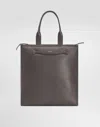 Dolce & Gabbana Calfskin Nappa Leather Shopper In Grey