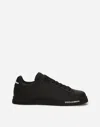 Dolce & Gabbana 'portofino' Black Low Top Sneakers With Logo Patch On The Tongue And Logo Lettering On The Side In Black