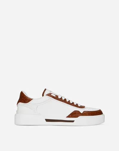 Dolce & Gabbana Calfskin New Roma Sneakers In White