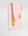 Dolce & Gabbana Calfskin Passport Holder With Dg Logo In Multicolor
