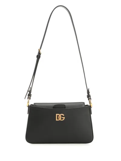 Dolce & Gabbana Calfskin Phone Bag Shoulder Bags Black