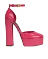 Dolce & Gabbana Capri 145 Platform Pumps In Polished Leather In Red