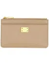 Dolce & Gabbana Calfskin Plongé Card Holder In Neutral