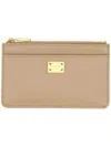 Dolce & Gabbana Calfskin Plongé Card Holder In Sand