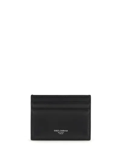 Dolce & Gabbana Calfskin Plongé Cardholder With Woven Detail