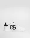 Dolce & Gabbana Calfskin Portofino Sneakers With Dg Logo In Multi