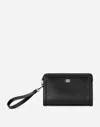 Dolce & Gabbana Logo-plaque Clutch Bag In Black