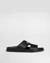 Dolce & Gabbana Black Slip On Sandals