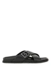 Dolce & Gabbana Calfskin Sandal For Men In Black