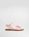 Dolce & Gabbana Calfskin Sandals With Cut-out Dg Logo In Pink
