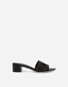 Dolce & Gabbana Calfskin Sliders With Dg Logo In Black