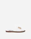 Dolce & Gabbana Calfskin Sliders With Dg Logo In White