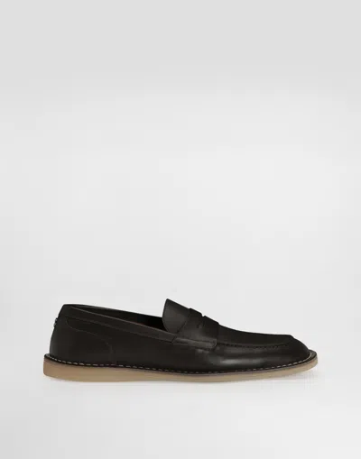 Dolce & Gabbana Calfskin Slipper In Multi