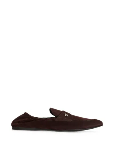 Dolce & Gabbana Calfskin Slippers In Animal Print
