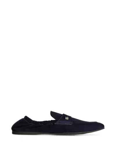 Dolce & Gabbana Calfskin Slippers In Black