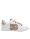 Dolce & Gabbana Black And Beige Low Top Sneakers With Logo Patch On The Side And Logo Lettering On The Tongue In Lea In Multi