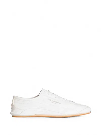 Dolce & Gabbana White Leather Mini Lipari Sneaker For Men