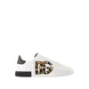 Dolce & Gabbana White Low Top Sneaker With Animal-motif Logo In Leather Woman In White