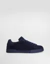 Dolce & Gabbana Round Toe Suede Finish Rubber Sole Sneakers In Blue