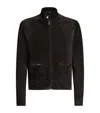 Dolce & Gabbana Calfskin Suede Biker Jacket In Brown
