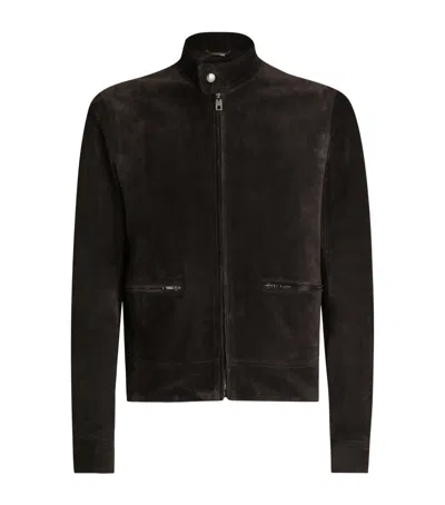 DOLCE & GABBANA CALFSKIN SUEDE BIKER JACKET