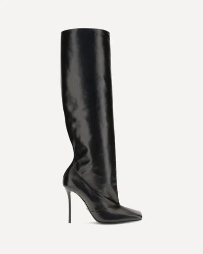 Dolce & Gabbana Calf Leather Tall Boots In Black