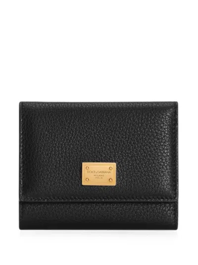 Dolce & Gabbana Calfskin Wallet In Black