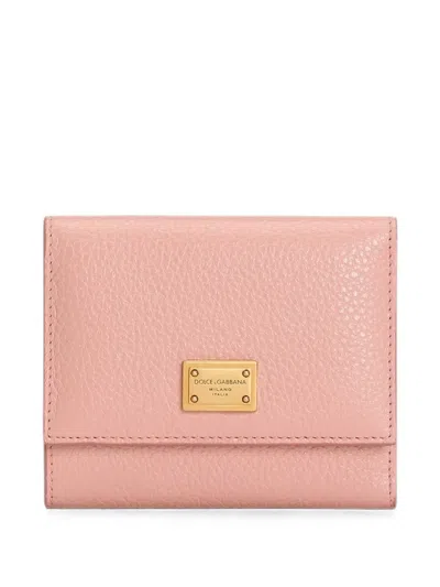 Dolce & Gabbana Calfskin Wallet In Pink