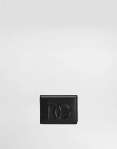 Dolce & Gabbana Calfskin Wallet With Dg Logo In Black