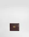 Dolce & Gabbana Calfskin Wallet With Dg Logo In Bordeaux