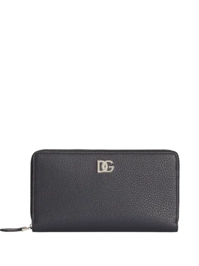 Dolce & Gabbana Calfskin Wallet With Logo In Black