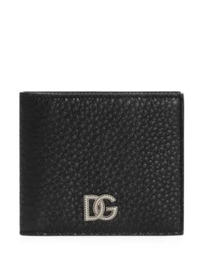 Dolce & Gabbana Calfskin Wallet With Logo In Black