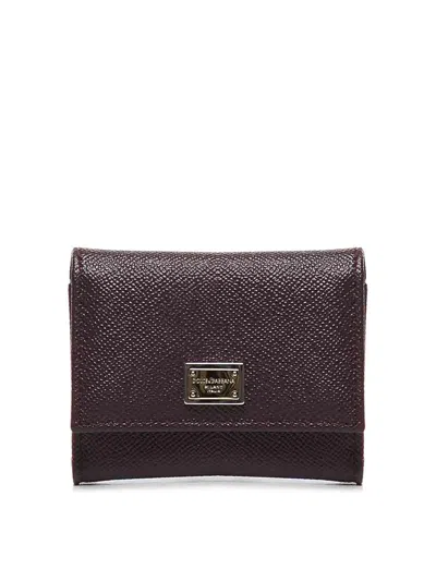 Dolce & Gabbana Calfskin Wallet With Logo In Red