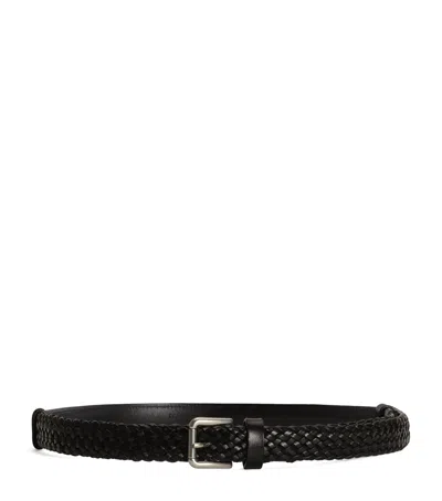 Dolce & Gabbana Calfskin Woven Belt