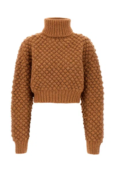 Dolce & Gabbana Camel Alpaca Blend Sweater In M0172