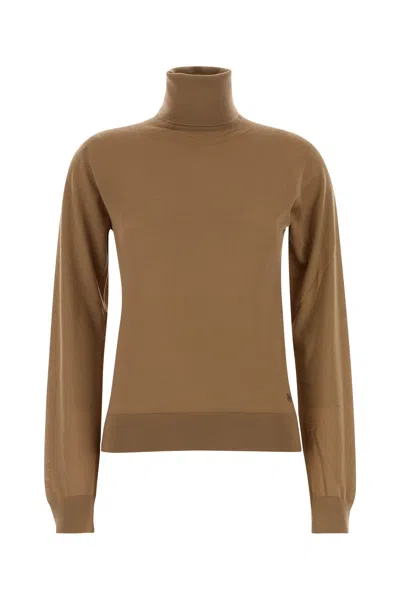 Dolce & Gabbana Camel Cashmere Sweater In Brown
