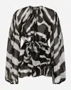 Dolce & Gabbana Dolce&gabbana Cruise Zebra Print Chiffon Blouse In Animal Print