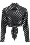 Dolce & Gabbana Printed Polka-dot Cotton-blend Poplin Shirt