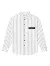 Dolce & Gabbana Logo-patch Striped Shirt In White