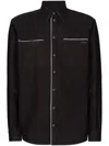Dolce & Gabbana Constrastim-trim Denim Shirt In Blu