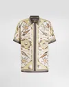 Dolce & Gabbana Printed Silk Twill Short Sleeve Shirt