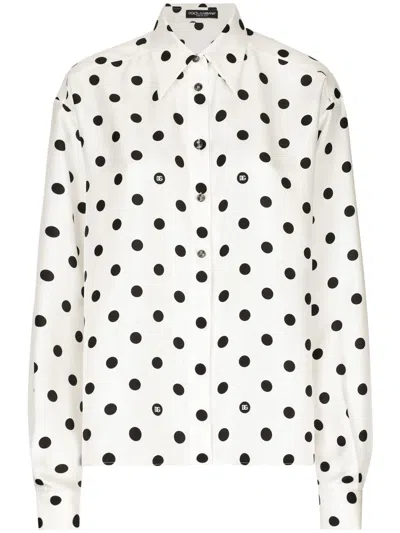 DOLCE & GABBANA CAMICIA IN SETA POIS