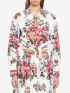 Dolce & Gabbana Cotton Shirt With A Bouquet Of Flowers Print Shirts White In White