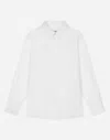 Dolce & Gabbana Logo Jacquard Poplin Shirt In Bianco Ottico