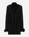 Dolce & Gabbana Silk Flower-detail Blouse In Nero